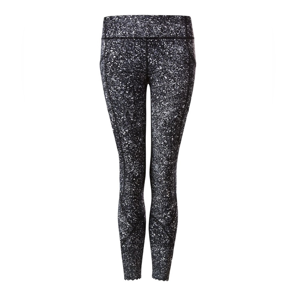 Lululemon Tight Stuff‎ Tight II Splatter White Black / Black Size 8 - Picture 3 of 12